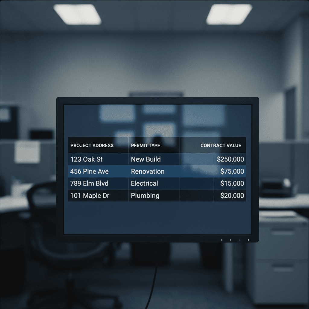Permit data extraction in CRM interface